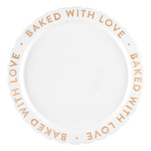 Load image into Gallery viewer, Ceramic Gold Foil Cake Plate - Baked With Love
