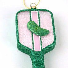 Load image into Gallery viewer, 8 Oak Lane - Pickleball Paddle Glass Christmas Ornament
