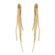 Load image into Gallery viewer, Skinny Gold Cascading Tassel Minimalist Statement Earrings
