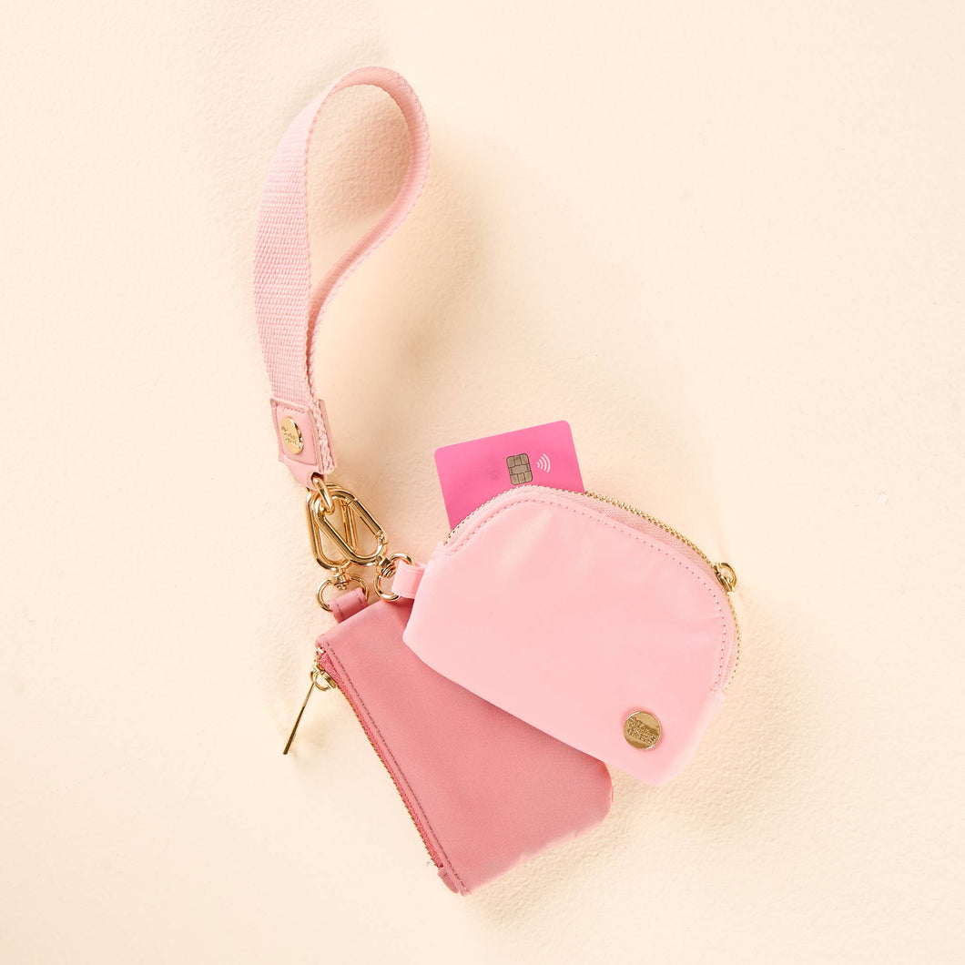 Dynamic Duo Pouch Wristlet-Rose