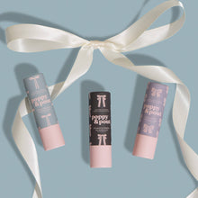 Load image into Gallery viewer, Coquette Lip Balm Trio + Velvet Hair Bow Gift Set
