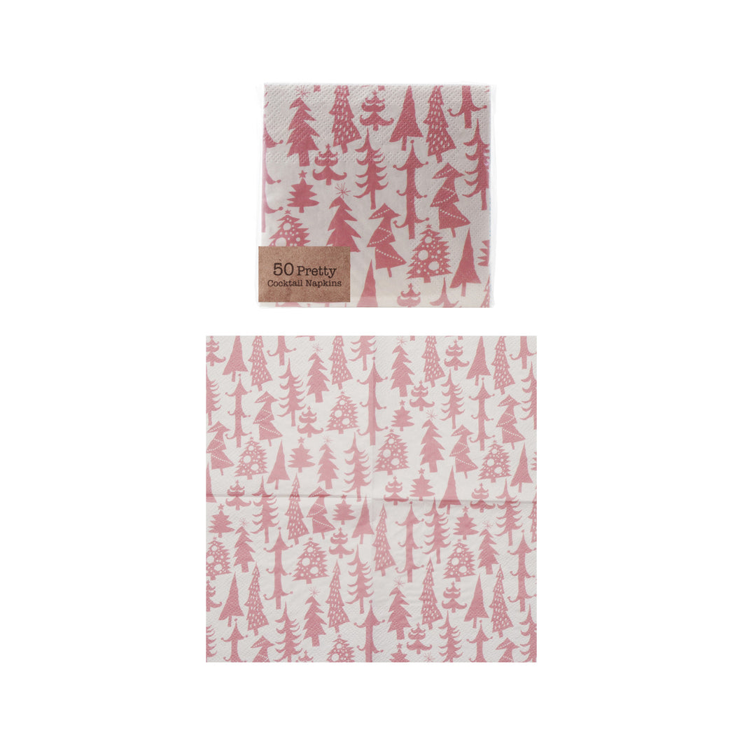 Paper Cocktail Napkins with Tree Pattern (Contains 50 Folded Pieces) ©