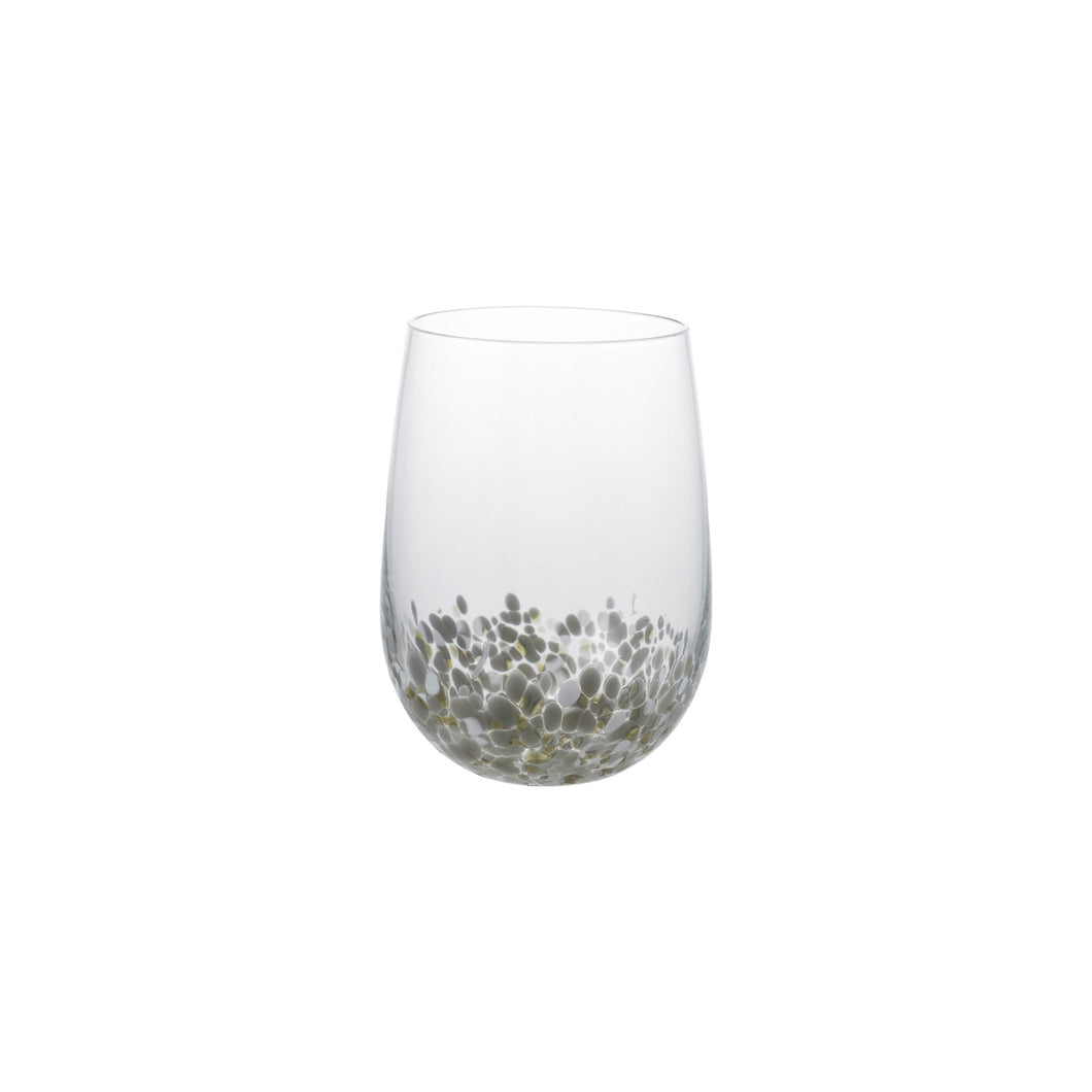 12 oz. Confetti Drinking Glass, Gold Finish & White