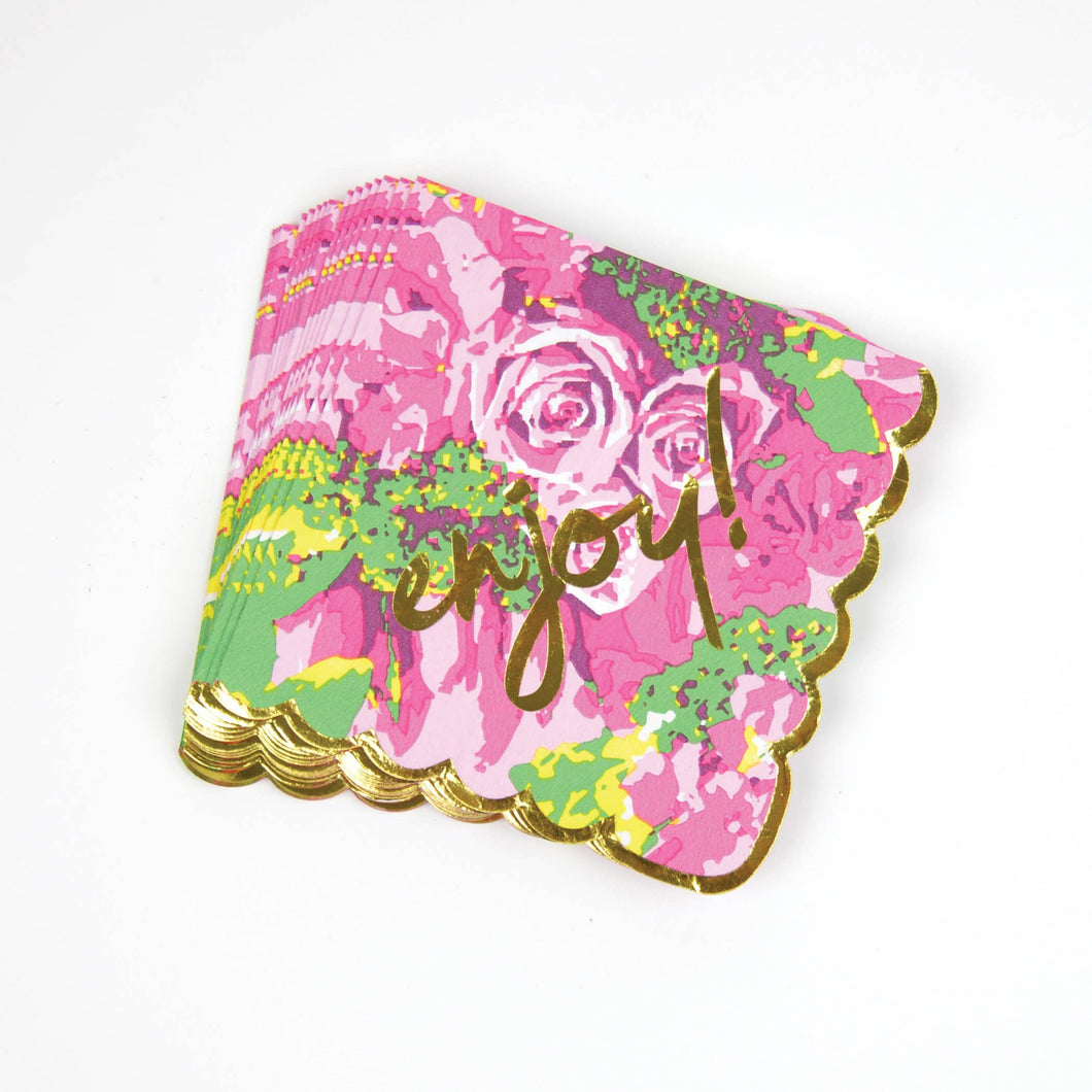 Rose Garden Paper Beverage Napkins