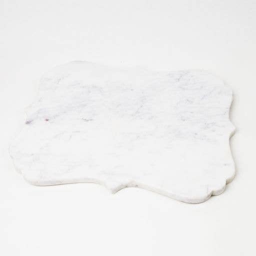 White Marble Scalloped Cheese Board