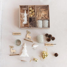 Load image into Gallery viewer, Candle Garden Kit w/ Cotton Trees, Pinecones, Laser Cut Figures &amp; Glass Ball Ornaments
